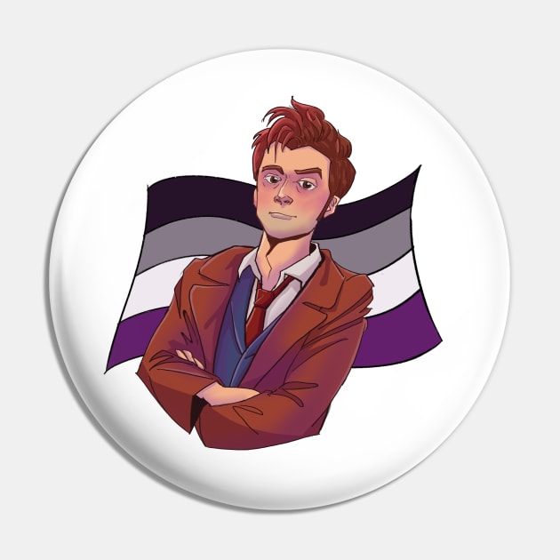 Asexual Doctor Who - Tenth Doctor Pin by inhonoredglory