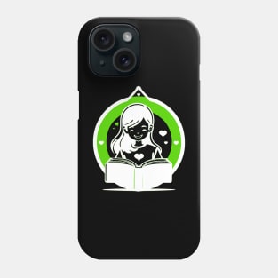 Girl who Loves to Read Green Phone Case