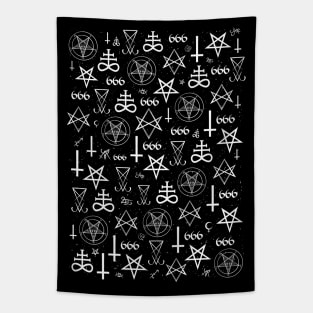 Occult, Satanic, Magical Symbols, Lucifer, Witchcraft Pattern Poster Tapestry