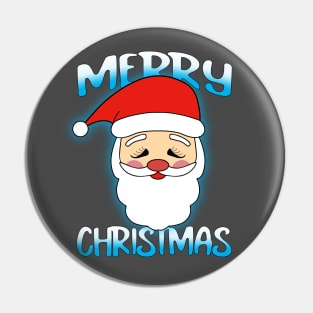 Merry Christmas Santa Blue Pin