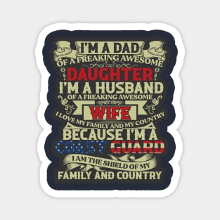 Coast Guard Dad, Husband and shield Magnet