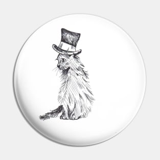 Black Cat in Hat Pin