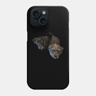 Double Black Dog's- vector art the dog Phone Case