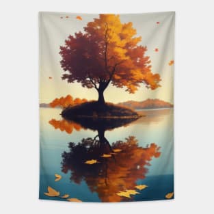 autumn fall tree Tapestry