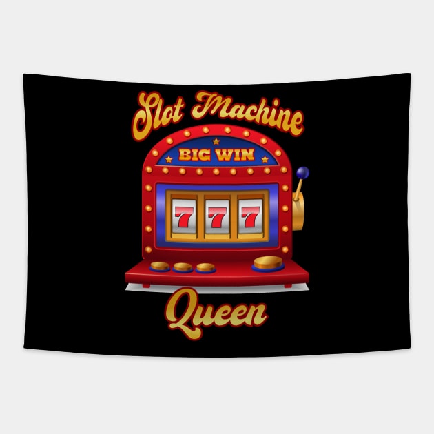 Slot Machine Queen Red Tapestry by Olievera