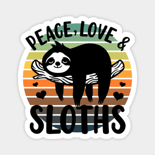 Love, Peace and Sloths Magnet