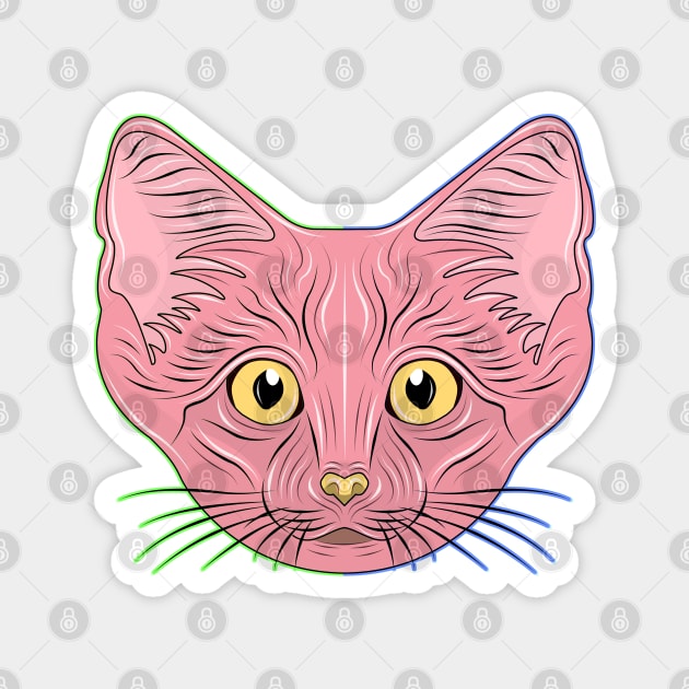 cute red sand cat face Magnet by dwalikur