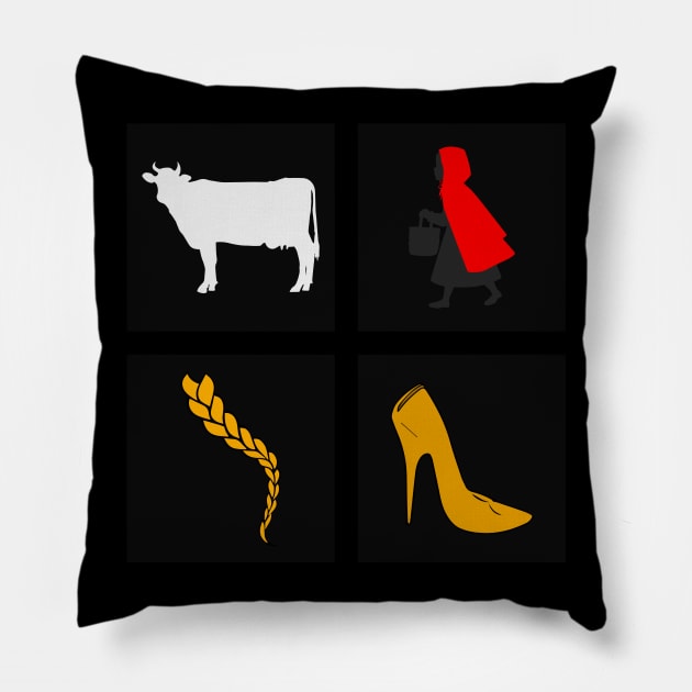 Cow, cape, hair & slipper Pillow by byebyesally