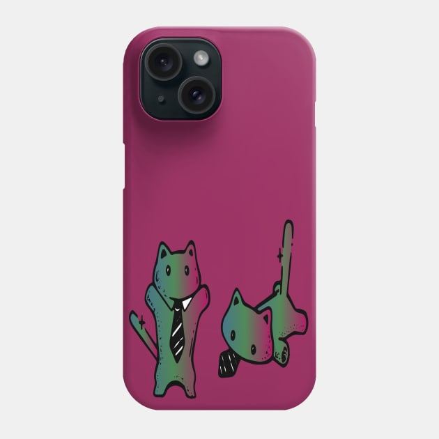 cat tie Phone Case by lazykitty