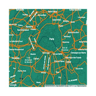 Paris green map T-Shirt