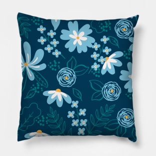 Floral Pattern - Handdrawn flowers Pillow