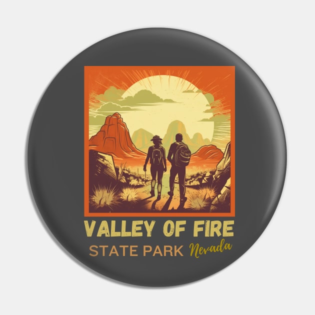 Valley Of Fire State Park Nature Lover Vintage Hiking Outdoor Travel Adventure Pin by Imou designs