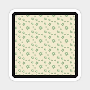 sage retro daisies Magnet