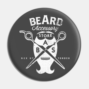 Beard Accessory Store logo - dark background Pin