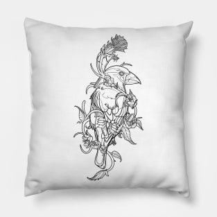 Hawfinch White Pillow