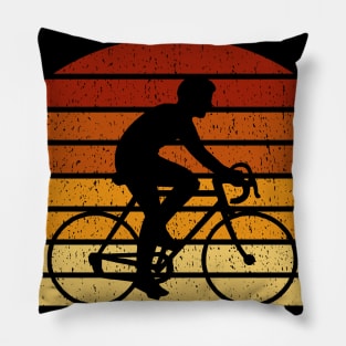 Vintage Sunset Cycling Gift For Racing Cyclists Pillow