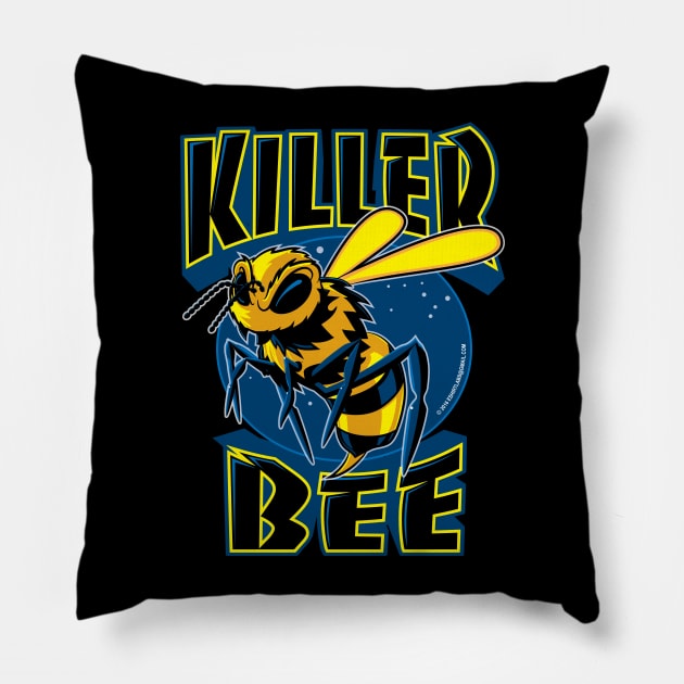 Killer Bee Cartoon Pillow by eShirtLabs