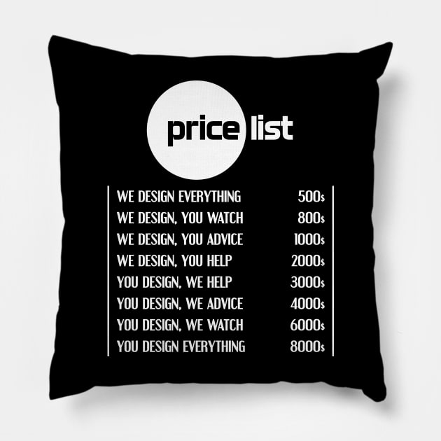 The life of a designer Pillow by Capricornus Graphics