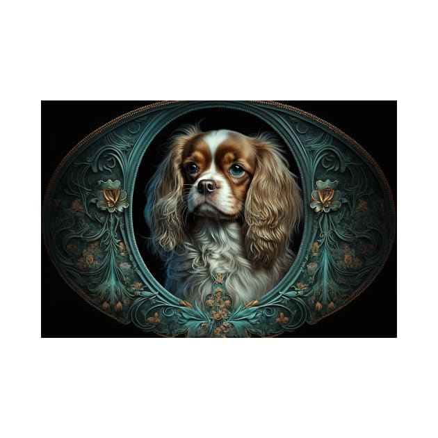 Cavalier King Charles Spaniel - Art Nouveau Style by ArtNouveauChic