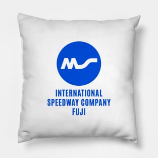 Retro Fuji Speedway emblem 1960's -70's Japanese Racing - blue print Pillow