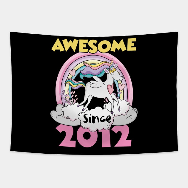 Cute Awesome Unicorn 2012 Funny Gift Pink Tapestry by saugiohoc994