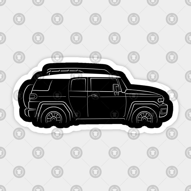 Toyota Fj Cruiser Profile Stencil White Fjcruiser Sticker