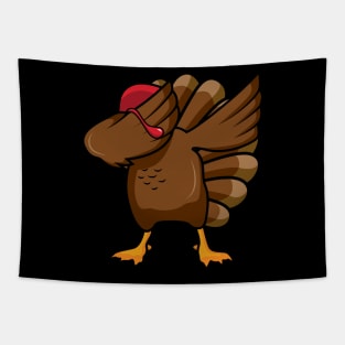 'Dabbing Turkey' Funny Thanksgiving Turkey Tapestry