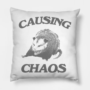 Opossum causing chaos shirt, Funny Possum Meme Pillow