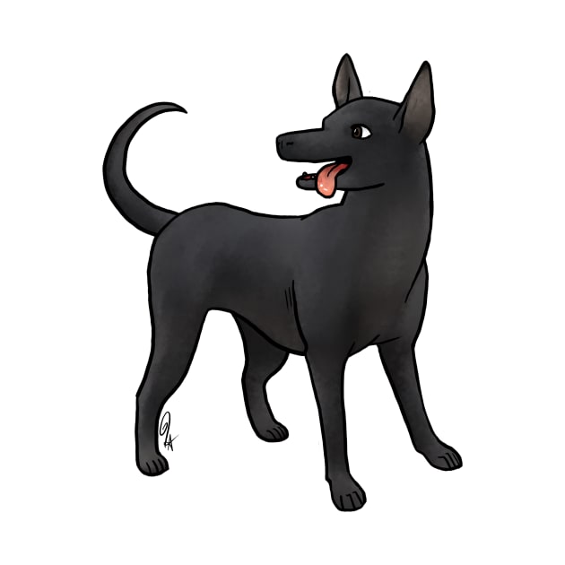 Dog - Xoloitzcuintli - Bald Black by Jen's Dogs Custom Gifts and Designs