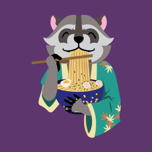 Raccoon Eating Ramen T-Shirt