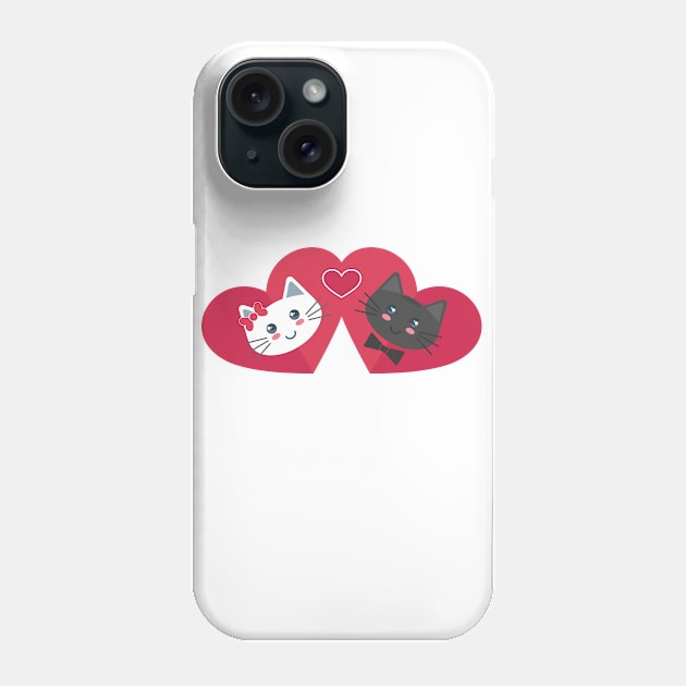 Cats in Love and in my Heart Phone Case by FunawayHit