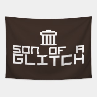 son of a "GLITCH" (white) Tapestry