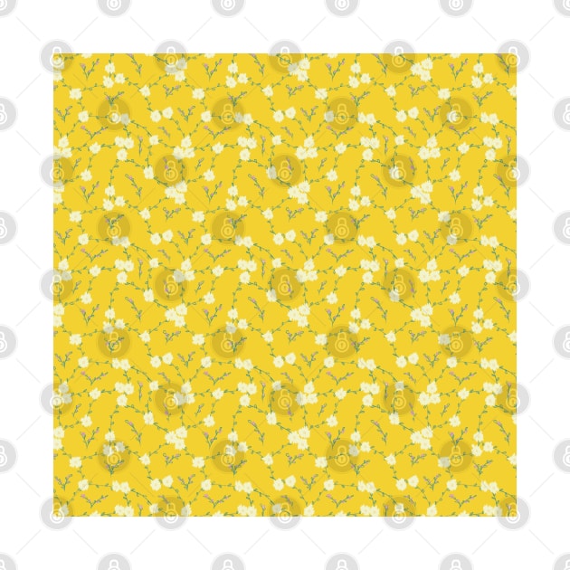 Spring Longing Collection - Spring Flowers Yellow Pattern by Missing.In.Art