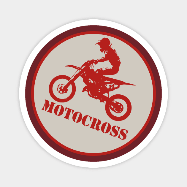 vintage retro motocross badge Magnet by fokaction