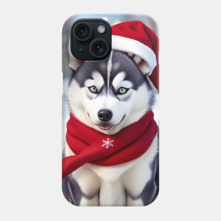 Cute Christmas husky dog Phone Case