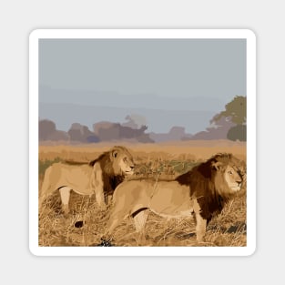 Zambia lions Magnet