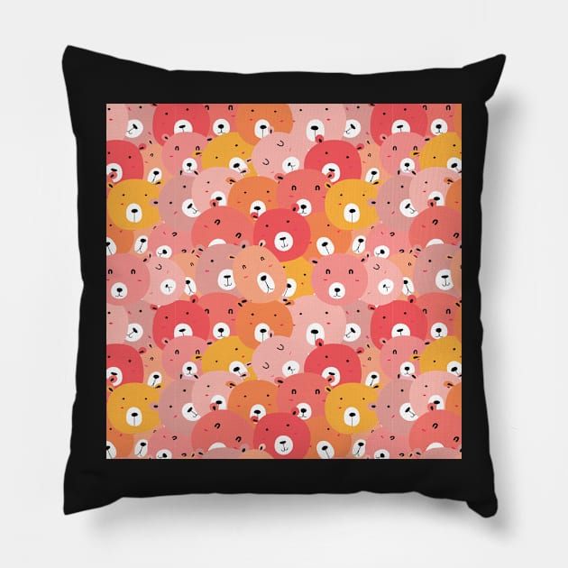 Bear nursery pattern Pillow by monicasareen