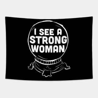 Crystal Ball Strong Woman Tapestry