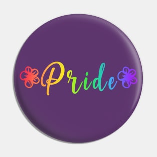 Gay Pride Rainbow Floral Pin