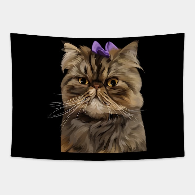 Cute cat and kittens cat Tapestry by chychut