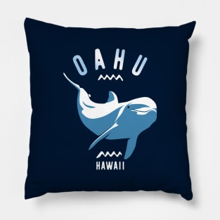 Swimming With Dolphins Oahu Hawaii - Scuba Diving Pillow