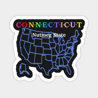 Connecticut, USA. Nutmeg State. (Map Version) Magnet