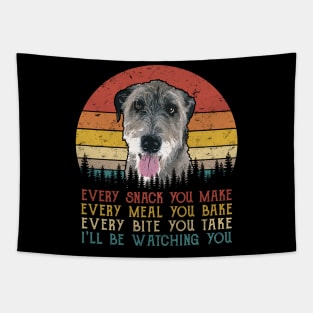 Retro Irish Wolfhound Every Snack You Make Every Meal You Bake Tapestry