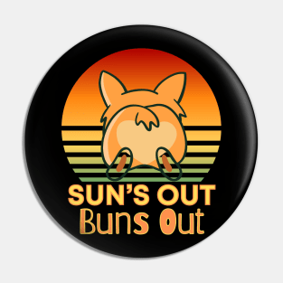 Suns out Buns Out Corgi Sunset Pin