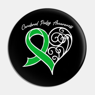 Cerebral Palsy Awareness Heart Ribbon Gift Valentines Day - In This Family Nobody Fights Alone Pin