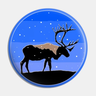 Caribou in Winter Pin