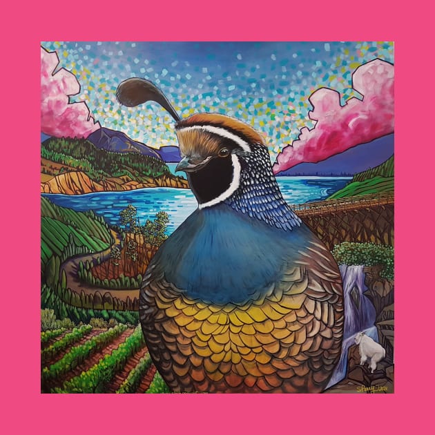 Quail in Okanagan wine country by StephaniePerryArt