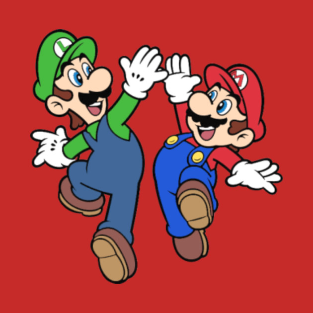 mario and luigi high five mario and luigi t shirt teepublic