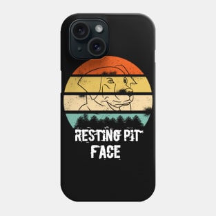 Vintage Resting pit face dog shirt Phone Case