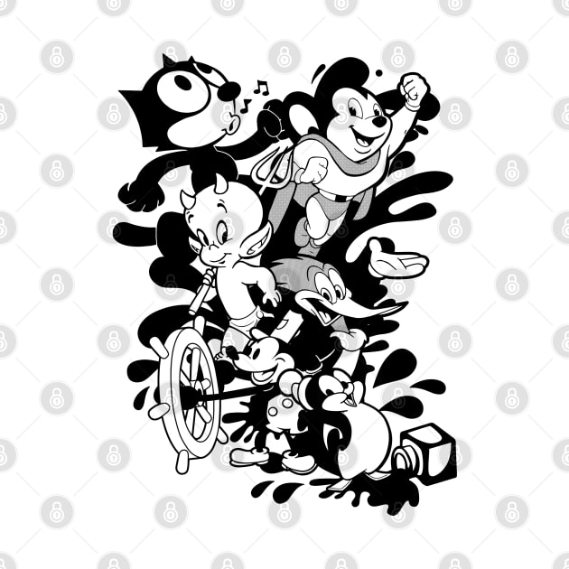 FELIX THE CAT - Classic cartoon ink mashup by KERZILLA